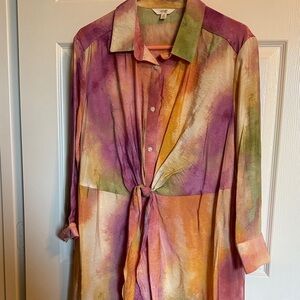 Colorful Tie-Dye Button-Up Shirt